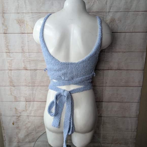 Out From Under | Urban Outfitters | Blue Under wrap crop top - Picture 5 of 8